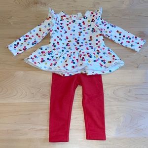 Tucker + Tate Sparkly Polka Dot Fleece Set 12 Months NWOT | Holiday Outfit ✨